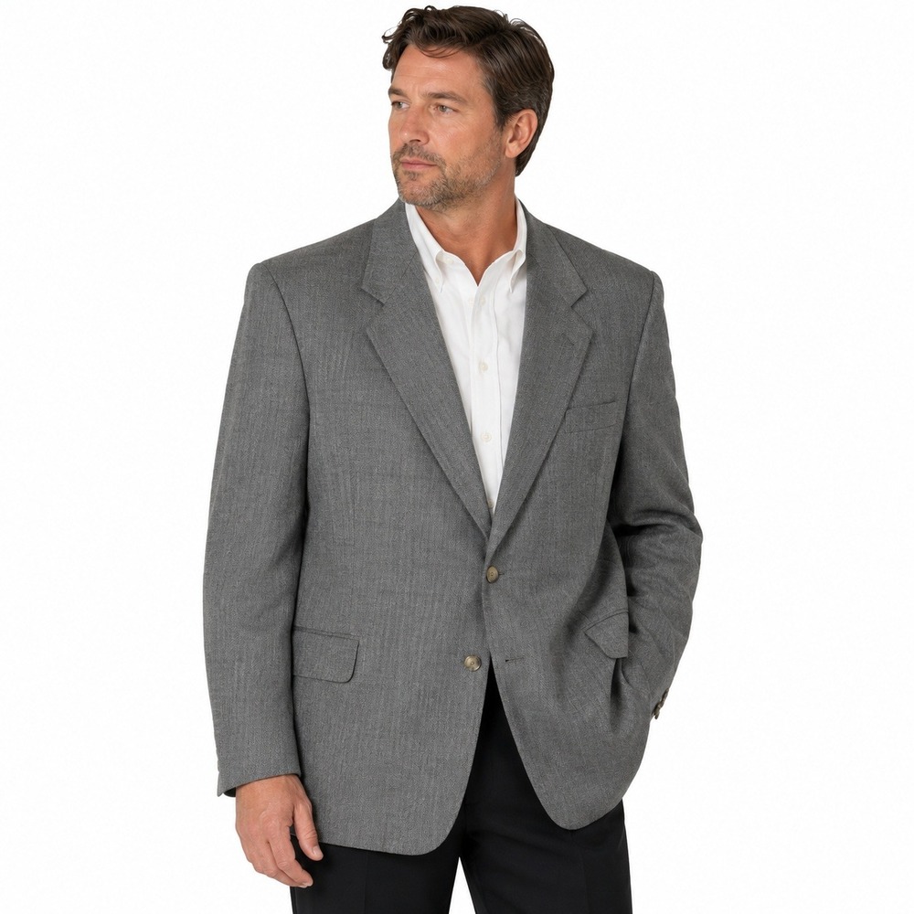 Warren Sewell Sport Coat Men 54 Grey Vintage Wool Blend Blazer Hamrics Texas USA